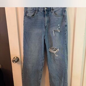 Distressed Blue Jeans
